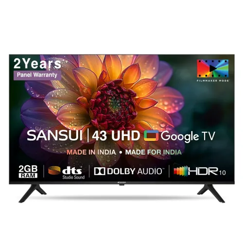 Sansui 4K Ultra HD TV 109 cm (43 inches) Android JSW43GSUHD Black