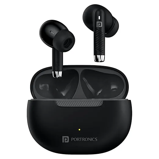 Portronics Wireless Ear Phone Smart Wireless Earbuds Harmonics Twins 32 POR 2898 Black