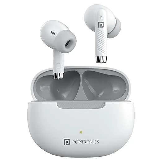 Portronics Wireless Ear Phone Smart Wireless Earbuds Harmonics Twins 32 POR 2899 White