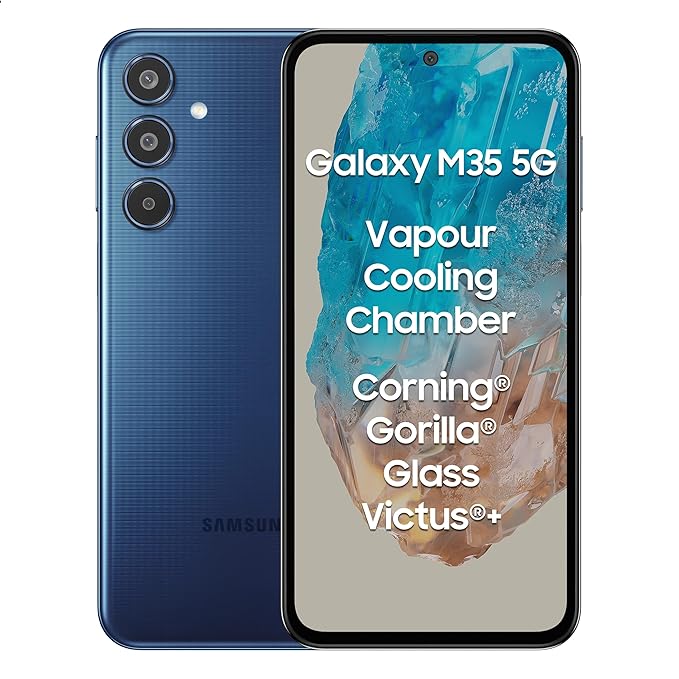 Samsung Android Smartphone Galaxy M35 5G (6GB RAM, 128GB Storage) SM-M356B Moonlight Blue