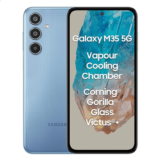 Samsung Android Smartphone Galaxy M35 5G (6GB RAM, 128GB Storage) M356BB Daybreak Blue