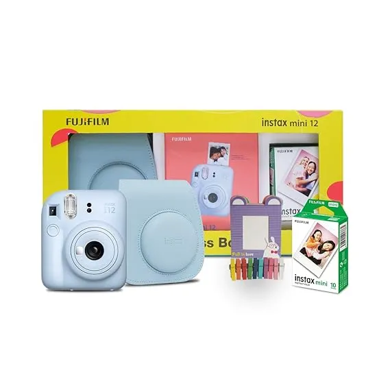 Fujifilm Instax Digital Camera Mega Pack with 40 Shots Mini 12 Blue