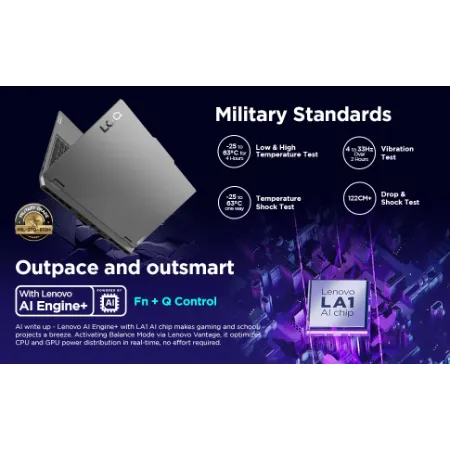 Lenovo Gaming Laptop i5-12450HX,12GB,512GB SSD,15.6 FHD,4GB RTX 2050, Backlit KB,Win 11,Office 2024 LOQ 83GS00MWIN LUNA GREY