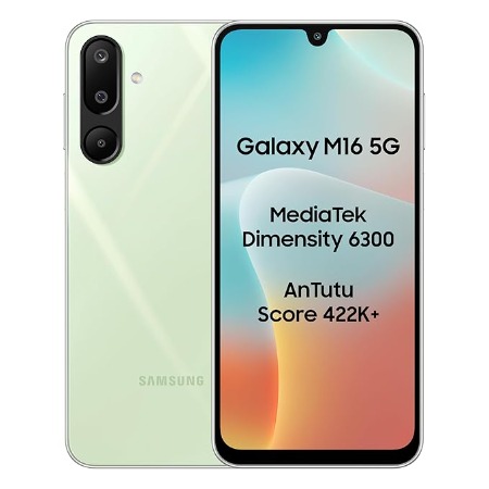 Samsung Android Smartphone M16 5G (6GB RAM, 128GB Storage/ROM) M166PG Mint Green