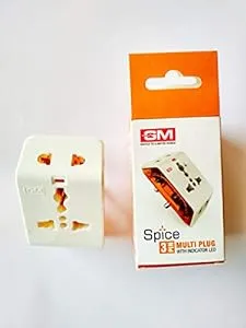 GM Spike Plastic 3 Pin Multi Plug Travel Adaptors 3017