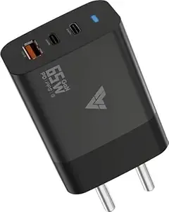 Vaku Luxos Mobile Accessories 65W Type C with Multi Port Dual GAN65W-3BLK Black