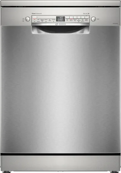 Bosch Free Standing Dishwasher 14 Place Setting Wifi+Steam Series 6 SMS6IKI01I Silver