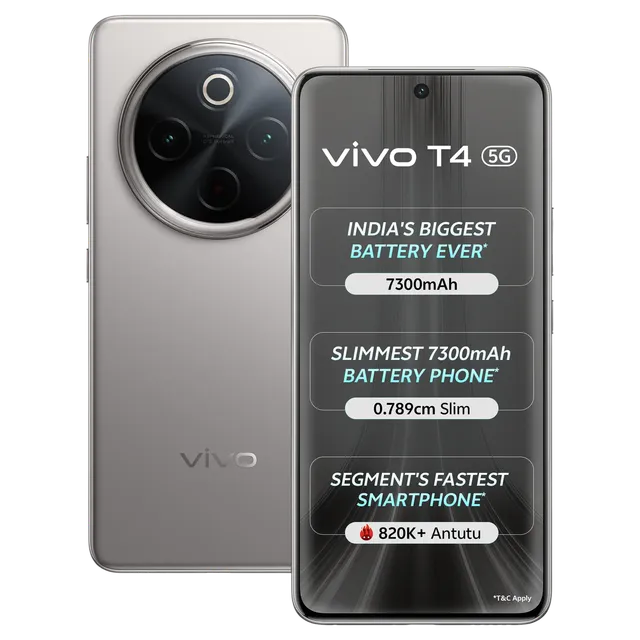 Vivo Android Smartphone T4 5G (8GB RAM, 128GB Storage/ROM) V2502 Phantom Grey