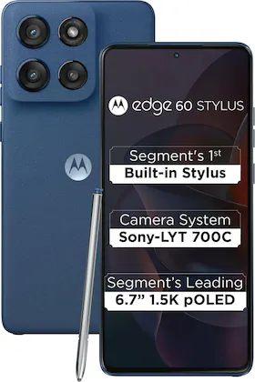 Motorola Android Smartphone Edge 60 Stylus (8GB RAM, 256GB Storage/ROM) PB7S0000IN Gibraltar Sea