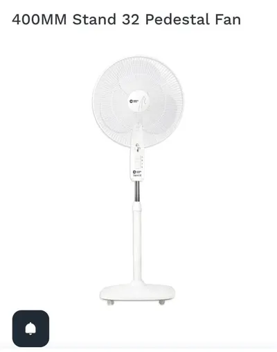 Orient Pedestal Fan 400mm Stand 32 Signal White