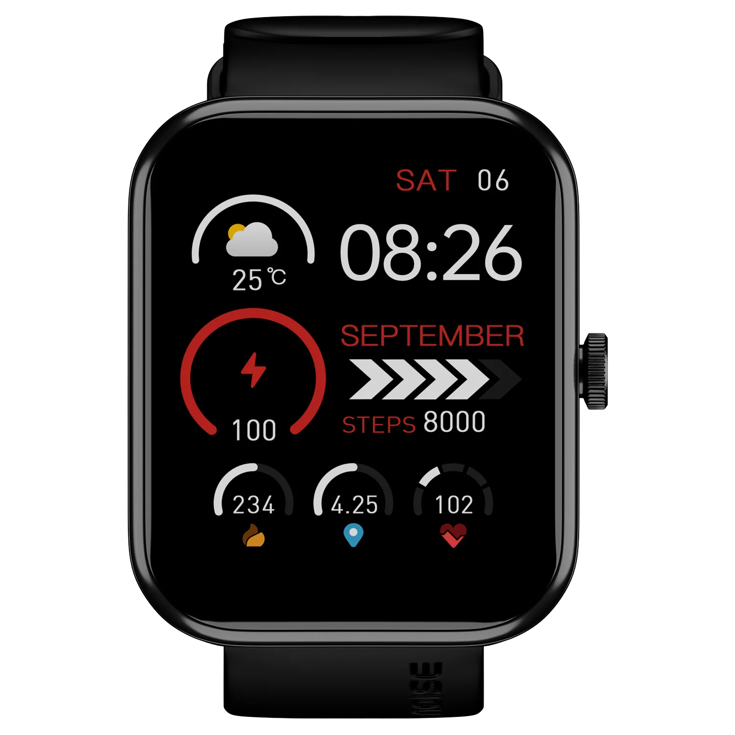 Noise Smart Watch 46.9 mm (1.85 INches) ColorFit Pulse Grand 3 Jet Black