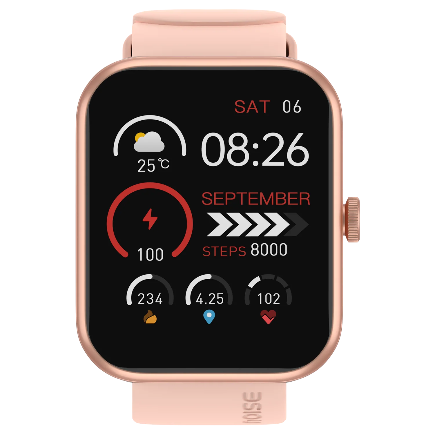 Noise Smart Watch 46.9 mm (1.85 INches) ColorFit Pulse Grand 3 Rose pink