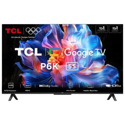 TCL 4K Ultra HD TV 139 cm (55 inches) Android 55P6K Black