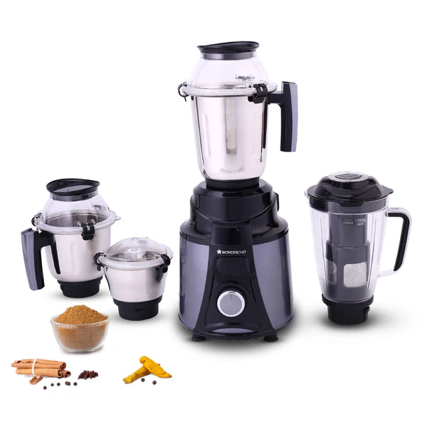 Wonderchef Mixer Grinder 750 Watts 4 Jars Galaxy 63154820 Black & Grey