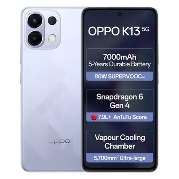 Oppo Android Smartphone K13 5G (8GB RAM, 128GB Storage/ROM) CPH2729 Icy Purple