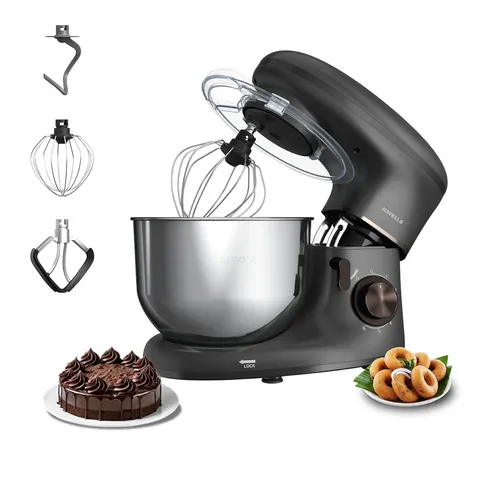 Havells Hand Mixer 5.5 Litre SS Bowl 1100 Watts Crescent Stand Mixer and Dough Kneader Black
