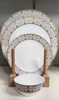 La Opala Dinner Set Opalware 35 Pcs Sovrana Moroccan Gold