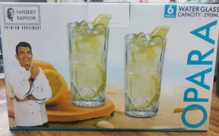 Sanjeev Kapoor Tumbler (Glass) Set 290 ml 6 Pcs Opara SKB2046-8