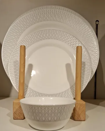 La Opala Dinner Set Opalware 45 Pcs Velvett Tudor Grey