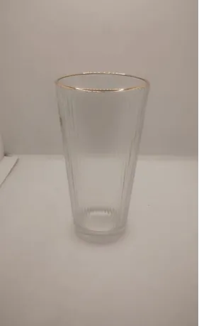 Tumbler (Glass) Set 370 ml 6 Pcs With Gold Line Crystal YG19537