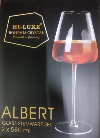Hi-Luxe Stem Glass Set 580 ml 2 Pcs ALBERT