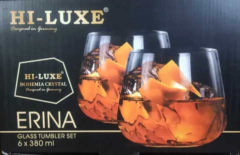 Hi-Luxe Whiskey Glass Set 2390 ml 6 Pcs ERINA