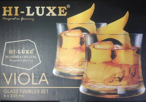 Hi-Luxe Whiskey Glass Set 345 ml 6 Pcs VIOLA