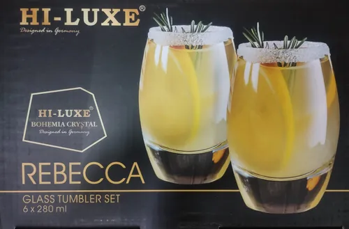Hi-Luxe Tumbler (Glass) Set 280 ml 6 Pcs REBECCA