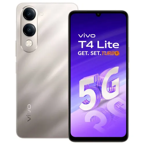 Vivo Android Smartphone T4 Lite 5G (4GB RAM, 128GB Storage/ROM) V2509 Titanium Gold