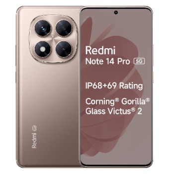 Redmi Android Smartphone Note 14 Pro 5G (8GB RAM, 128GB Storage/ROM) MZB0KGEIN Champagne Gold