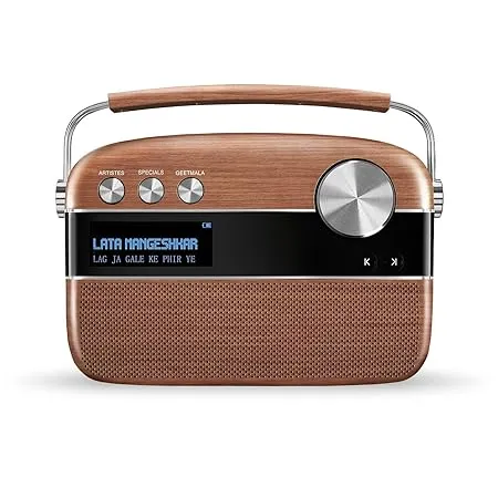 Saregama Bluetooth Speaker Carvaan Oak Wood Brown (mrp 6990)