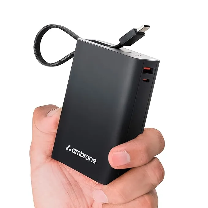Ambrane Power Accessories 22.5W 20000Mah Small Pocket Size Minicharge 20 Black-Grey
