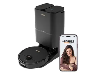 Eureka Forbes Vacuum Cleaner Robo Smartclean Fully Automatic Satation Black & Chrome Metallic