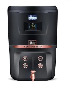 Kent Water Purifier RO 9 Litre RO+UV+UF+Alkaline+Copper+TDS Control+UV LED Tank Grand Star 111101B Black
