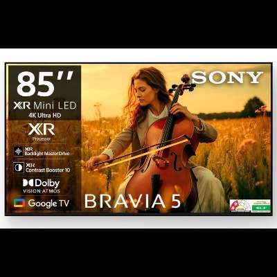 Sony 4K Ultra HD TV 215 cm (85 inches) Mini LED Bravia 5 K-85XR55A Black