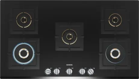Siemens Built In Hob 90 Cm 5 Burner Autarkie iQ500 EP9B6VG20I Tempered Glass Black