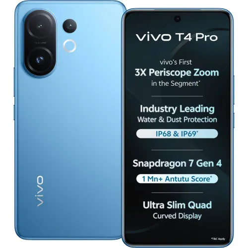 Vivo Android Smartphone T4 Pro 5G (8GB RAM, 256GB Storage/ROM) V2510 Nitro Blue