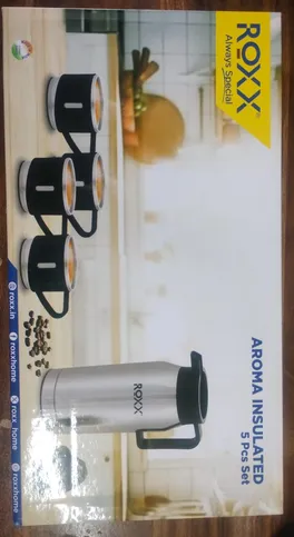 ROXX Beverage Set Insulated Jug with 4 Mug SS Aroma 2498