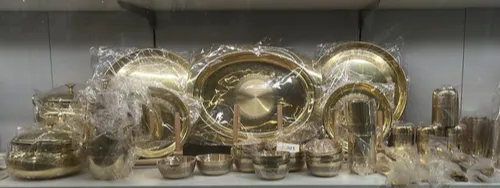 Lily Brass Dinner Set 51 Pcs Virasat Etching