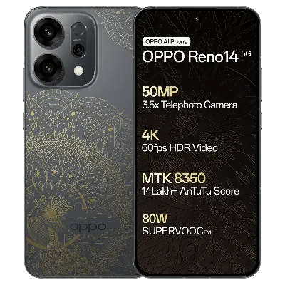 Oppo Android Smartphone Reno 14 5G (8GB RAM, 256GB Storage/ROM) CPH2737 Diwali Gold