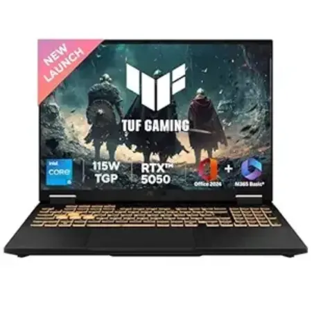 Asus Gaming Laptop i5-13450HX, 16GB, 1TB,RTX5050 8GBWin11,MSo Tuff Series FX608JH-RV057WS Black