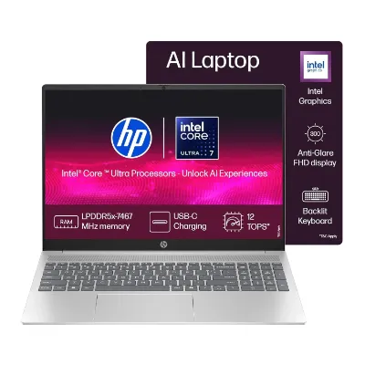 HP Windows Laptop Ultra 7-155U,16GB RAM,512SSD,WIN11,MSO HP Pavilion 16-AF0067TU SILVER