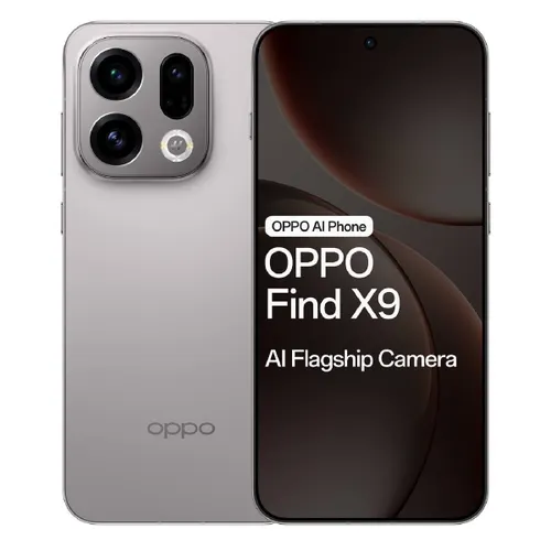 Oppo Android Smartphone Find X9 5G (12GB RAM, 256GB ROM) CPH2797 Titanium Grey