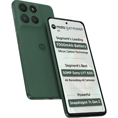 Motorola Android Smartphone G67 Power 5G (8GB RAM, 128GB Storage/ROM) PB930000IN Cilantro