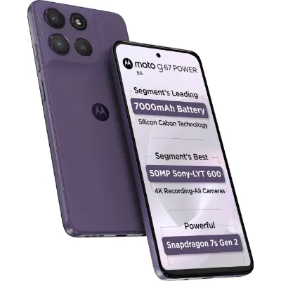 Motorola Android Smartphone G67 Power 5G (8GB RAM, 128GB Storage/ROM) PPB930005IN Pantone Parachut