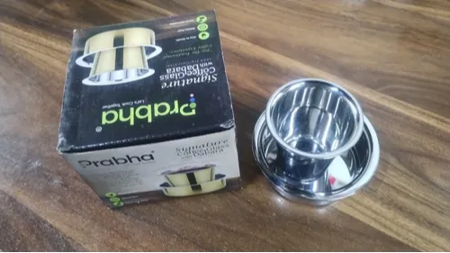 Prabha Stainless Steel Glass ml With Dabra Signature Plain No.2