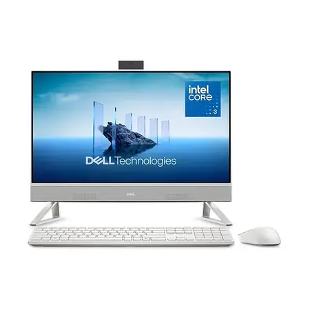 Dell AIO Desktop Core 3-100U,8 GB DDR5, 512SSD,Win11,MSO EC24250/DLAI0456 OEC2425000104RINW3 White