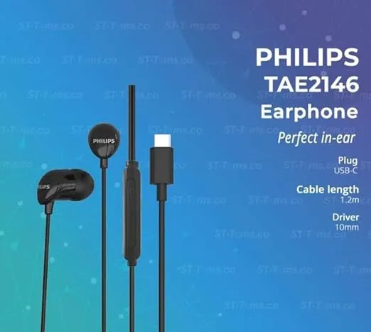 Philips Ear Phone with USB-C Plug TAE2146BK Black