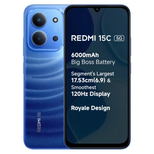 Redmi Android Smartphone 15C 5G (8GB RAM,128GB Storage/ROM) Moonlight Blue