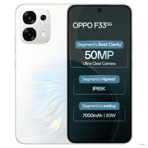 Oppo Android Smartphone F33 5G (8GB RAM, 128GB Storage/ROM) CPH2777 Pearl white